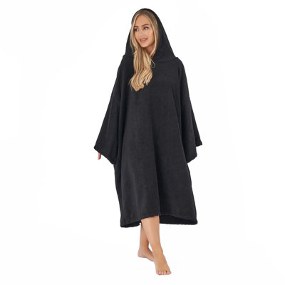 OHS Adult Poncho Oversized Hooded Towel Bath Robe from B&Q