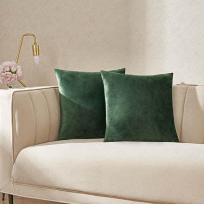 Ohs 2 X Matte Velvet Cushion Covers Soft Plain Zip from B&Q