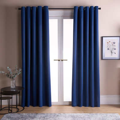 B&Q -  Pair Of Thermal Ready Made Eyelet Blackout Curtains