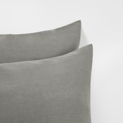 Ohs 2 X Soft Cotton Housewife PillowcasesGrey50 X 75Cm from B&Q