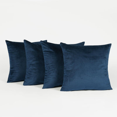 Ohs 4 X Matte Velvet Cushion Covers Soft Plain Zip from B&Q