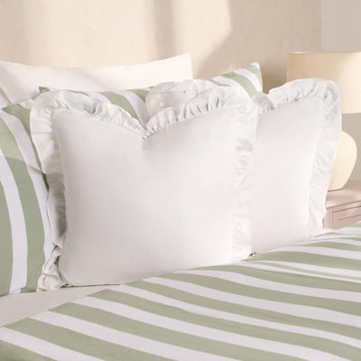 Ohs 2 X Linen Frill Cushion Covers Sofa45 X 45CmWhite from B&Q
