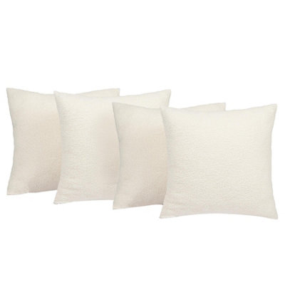 B&Q -  4 Pack Of Boucle Teddy Fleece Cushion Covers