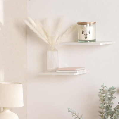 OHS 2 X Pack Of Floating Wood Shelf from B&Q