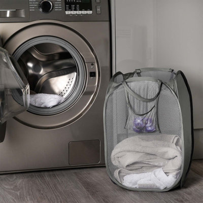 OHS Pop Up Laundry Net Basket Folding Home Freestanding Toy Organiser from B&Q