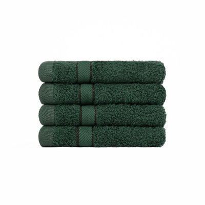 OHS 4 Pack Of 100% Cotton Luxury Face Cloth Bathroom Towels from B&Q