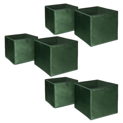 OHS Pack Of 6 Matte Velvet Cube Storage Boxes from B&Q