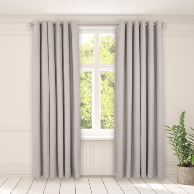OHS Woven Texture Pair Of CurtainsGrey66 X 72 from B&Q