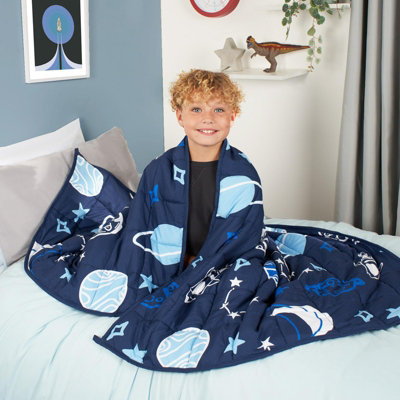 OHS Kids Space Weighted Blanket Teddy Fleece Throw Sensory Anxiety Sleep Therapy 3Kg from B&Q