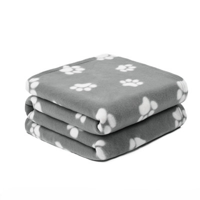 OHS Pet Dog Blanket Throw Soft Crate Paw Puppy Animal MatCharcoal120 X 150Cm from B&Q