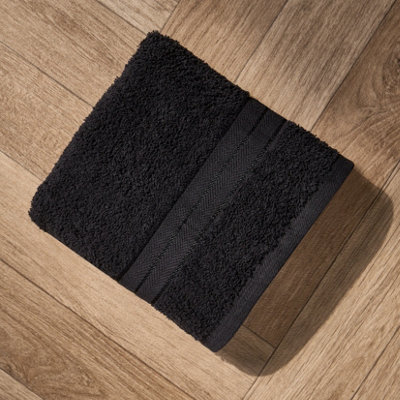 Ohs Luxury 100% Cotton Hand Towel50 X 80CmBlack from B&Q