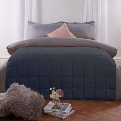 Ohs Weighted Blanket QuiltedNavy Blue150 X 200 Cm8Kg from B&Q