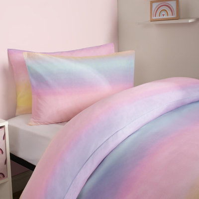 OHS Rainbow Duvet Cover With Pillowcase Quilt Bedding Set ReversibleDouble from B&Q