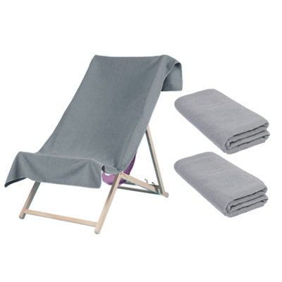 OHS 2 X Plain Microfiber Quick Dry Bath Beach Towel from B&Q