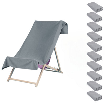 OHS 10 X Plain Microfiber Quick Dry Bath Beach Towel from B&Q