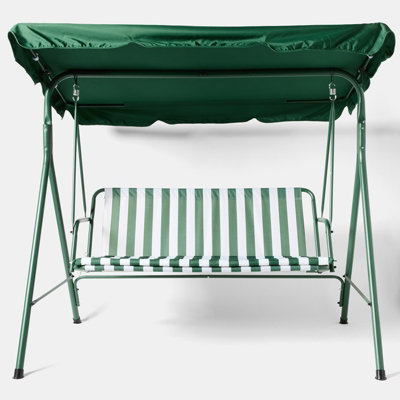 Ohs 3 Seater Swing Bench Garden Furniture Set Outdoor Canopy Patio SofaGreen from B&Q