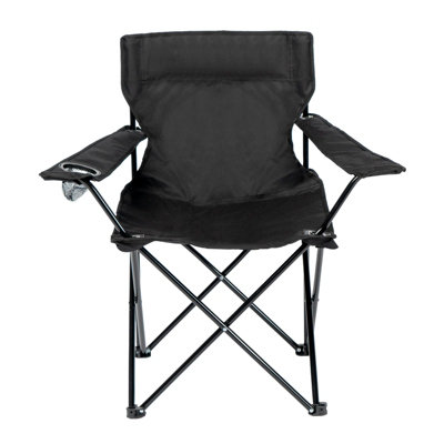 OHS Outdoor Camping Chair Folding Portable Picnic Garden Fishing SeatBlackAdults from B&Q