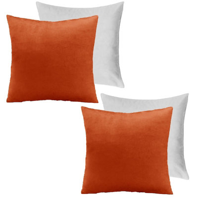 Ohs 2 X Matte Velvet Filled Cushion Covers Soft ZipRust45 X 45Cm from B&Q