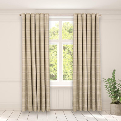 OHS Woven Check Print Pair Of CurtainsSage66 X 72 from B&Q