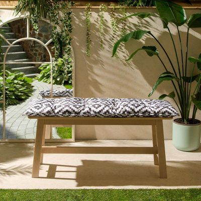 OHS Outdoor 2 Seater Bench Cushion Garden Furniture Seat40 X 110CmGrey Geo from B&Q