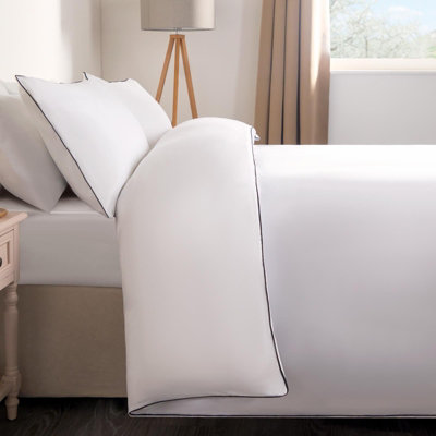 OHS Luxury Duvet Cover Set Piped Edge Soft Quilt Pillowcase BeddingSuperking from B&Q