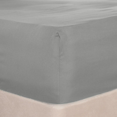 Ohs Microfibre Deep Fitted SheetGreySingle from B&Q