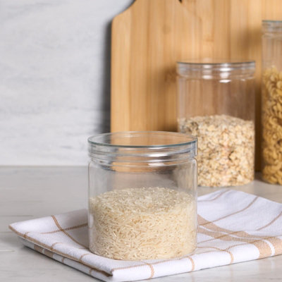 OHS 1 X Storage Jar Round Plastic Food Organiser Tea Coffee Sugar HolderSmall from B&Q