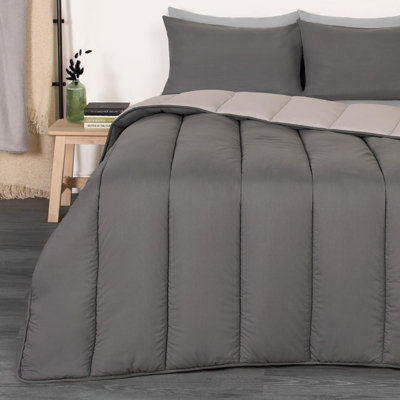 OHS Coverless 10.5 Tog Duvet & PillowcaseGrey/silverDouble from B&Q