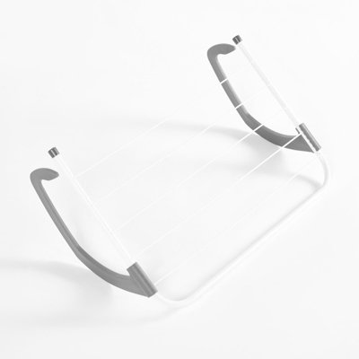Ohs Over Radiator Clothes Airer Foldable Clothes Towel Rail Holder Rack Dryer Hanger White