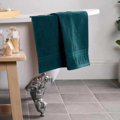 Ohs Luxury 100% Cotton Hand Towel50 X 80CmDark Teal from B&Q