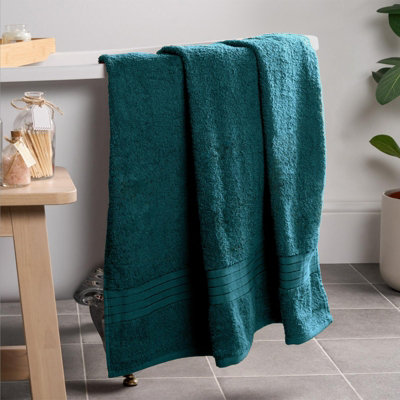 Ohs Luxury 100% Cotton Bath Sheet90 X 150CmDark Teal from B&Q