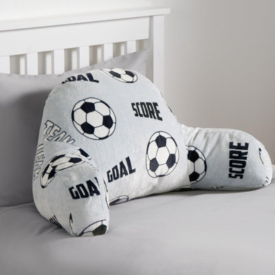 OHS Fleece Bed Reading Pillow Football Chair Support With Arms Lumbar Backrest from B&Q