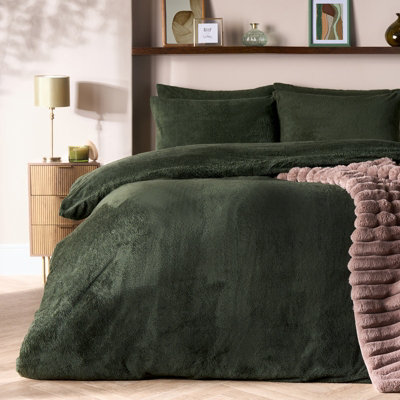 Ohs Teddy Duvet Cover With Pillow Case Bedding SetGreenDouble from B&Q