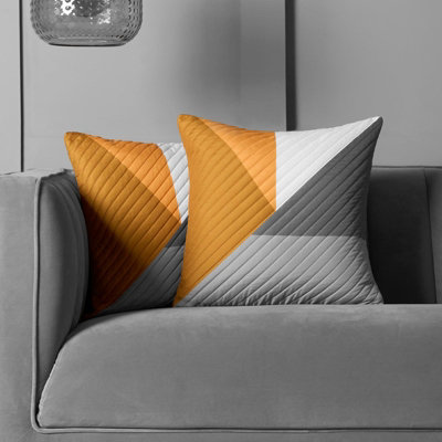 OHS 2 Pack Geometric Pinsonic Cushion CoversOchre45 X 45Cm from B&Q