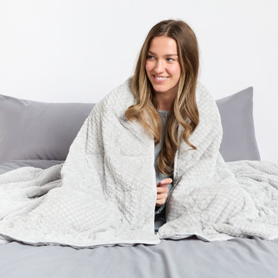Ohs Waffle Fleece Weighted BlanketSilver8Kg from B&Q