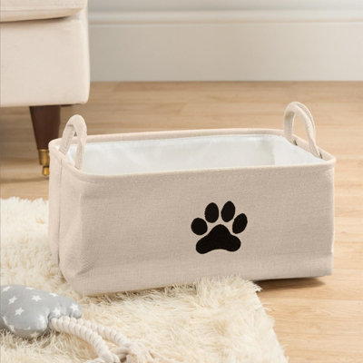 OHS Pet Storage Basket Dog Toy Box Bin Handles Collapsible New PuppyNatural from B&Q