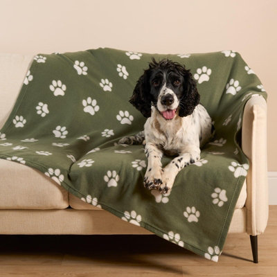 Ohs Pet Dog Blanket Throw Soft Crate Paw Puppy Animal MatGreen120 X 150Cm from B&Q
