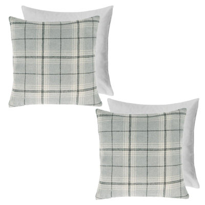 OHS 2 Pack Woven Check Filled Cushion CoversGrey45X45Cm from B&Q