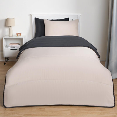 Ohs Coverless 10.5 Tog Reversible Duvet & PillowcaseBlack/stoneDouble from B&Q
