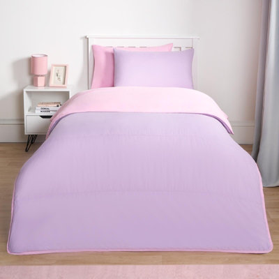 Ohs Coverless 10.5 Tog Reversible Duvet & PillowcasePink/lilacSingle from B&Q