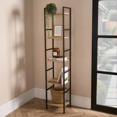 OHS Shelving Unit 5 Tier Living Room Storage Organiser Modern Wire Home Decor Office from B&Q