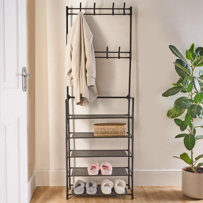 OHS 16 Hook Shelving Rack Storage Tier Unit Hallway Home Decor Wire Office Organiser from B&Q