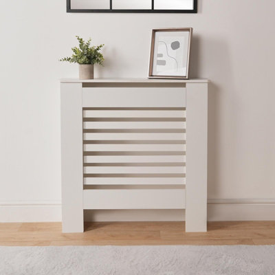 OHS Wooden Radiator Cover Shelf Modern FurnitureWhiteSmall from B&Q