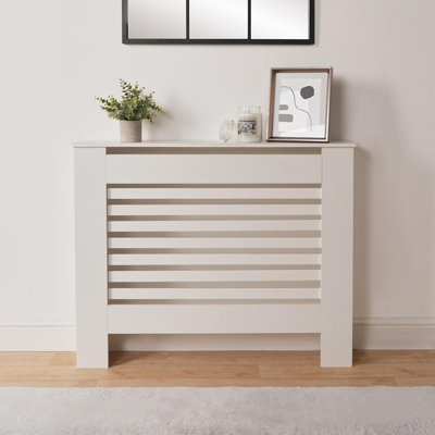 OHS Wooden Radiator Cover Shelf Modern FurnitureWhiteMedium from B&Q