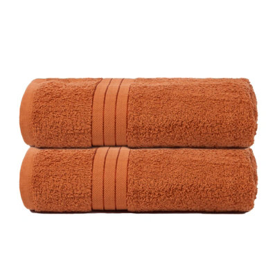 Ohs 2 Pack Of 100% Cotton Bath Towel70 X 115CmBurnt Orange from B&Q