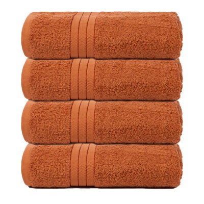 Ohs 4 Pack Of 100% Cotton Bath Towel70 X 115CmBurnt Orange from B&Q