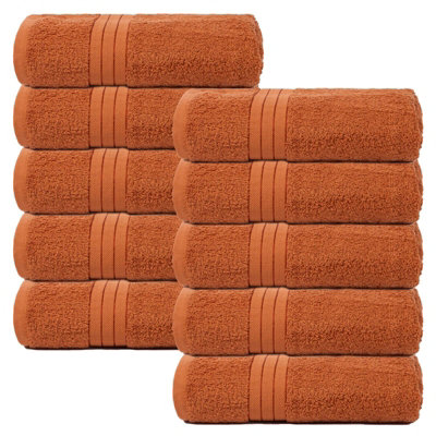 Ohs 10 Pack Of 100% Cotton Bath Towel70 X 115CmBurnt Orange from B&Q