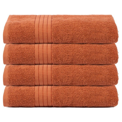 Ohs 4 Pack Of 100% Cotton Bath Sheet90 X 150CmBurnt Orange from B&Q
