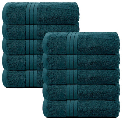 Ohs 10 Pack Of 100% Cotton Bath Towel70 X 115CmDark Teal from B&Q