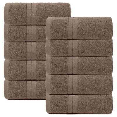 Ohs 10 Pack Of 100% Cotton Hand Towel50 X 80CmMocha from B&Q